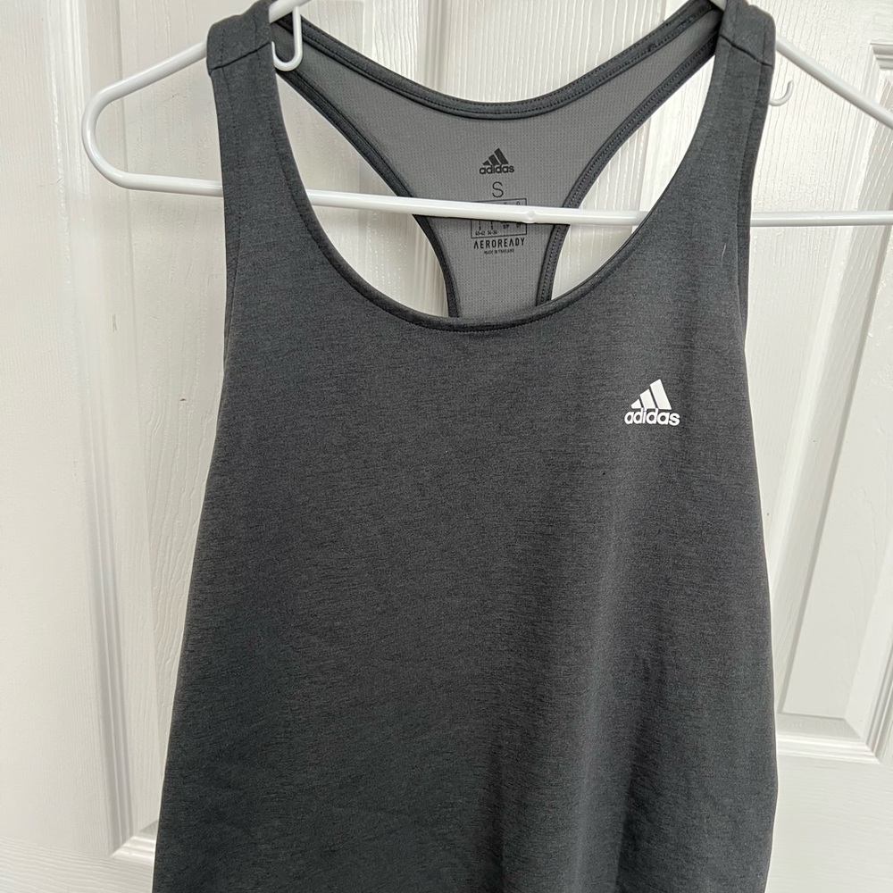 Women’s Adidas dark grey racer back tank